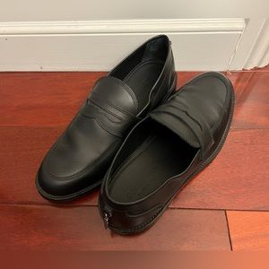 Collegium Pillar Penny Black Leather Loafers Sz 40 Made In Italy